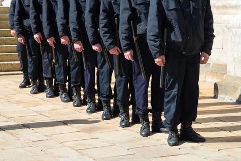 Security guard stand by in the row waiting for ceremony parade show Photos