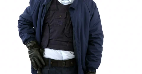 Security guard standing and pointing on ... | Stock Video | Pond5