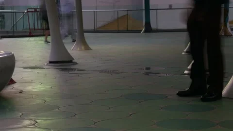 Security guard standing on duty on patterned pavement Stock Footage 325665390