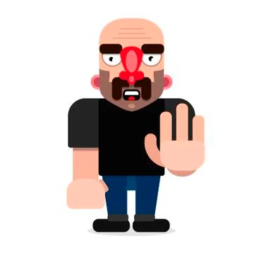 Security guard. Strong Athletic man in black clothes. Stock Illustration