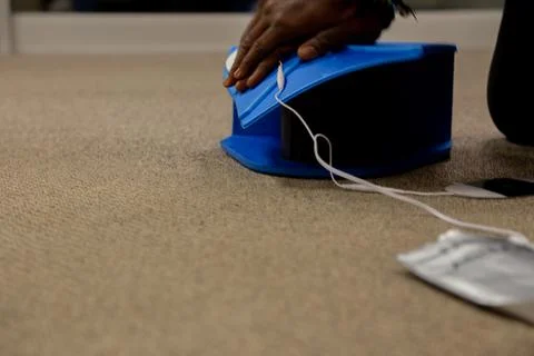 Security guard training for  CPR first aid with the AED. Stock Photos