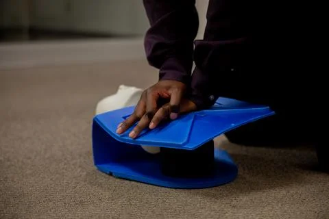 Security guard training for  CPR first aid with the AED. Stock Photos