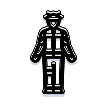 Security guard uniform cutout outline silhouette Stock Illustration