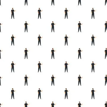 Security guard uniform pattern protecting private territory イラスト素材