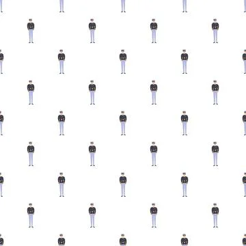 Security guard uniform pattern repeating white background Stock Illustration