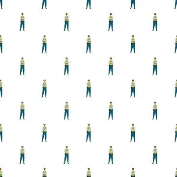 Security guard uniform staff seamless pattern background Stock Illustration