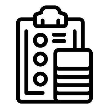 Security guard using walkie talkie checking checklist on clipboard Illustrazione stock
