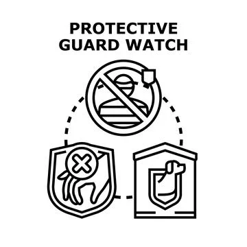 Security guard watching system protecting property from theft Stock Illustration