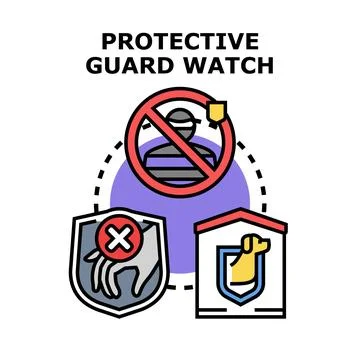 Security guard watching system protecting property from theft Stock Illustration