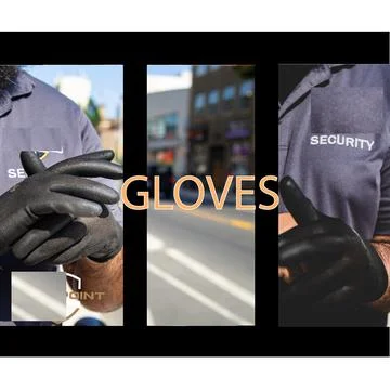 Security guard wearing gloves 库存照片