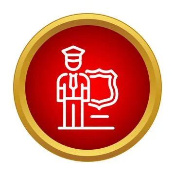 Security guard wearing uniform with protection shield icon Illustrazione stock