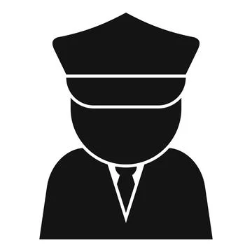 Security guard wearing uniform with tie silhouette icon 스톡 일러스트