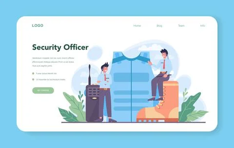 Security guard web banner or landing page. Surveillance and ptrotection 스톡 일러스트