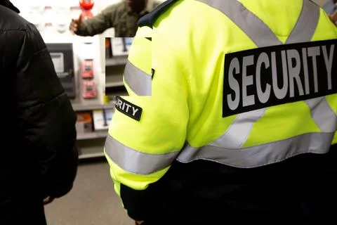 Security guards are learning how to use fire alarm panel Stock Photos