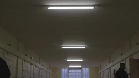 SECURITY GUARDS CHECKING PRISON CELLS Stock Footage 28010369