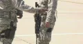Security guards with machine gun and pistols HD Footage