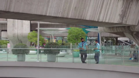 Security Guards Talking in Bangkok Stock Footage 148225885