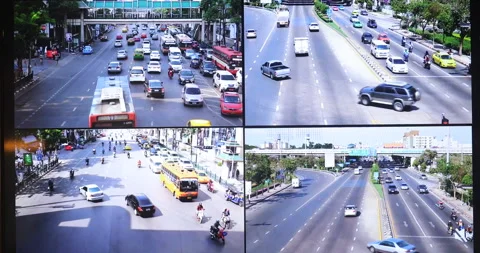 Security Guards working at cctv screens Flicker in control room Video stock 172907615