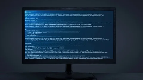 Security hacking code data displaying on monitor Stock Footage 125115214