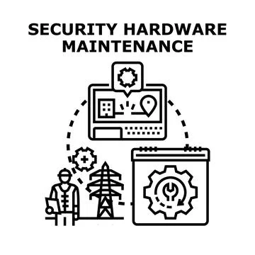 Security hardware maintenance planning and management concept Stock Illustration