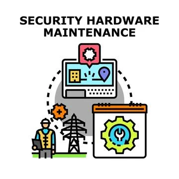 Security hardware maintenance planning and management concept Stock Illustration