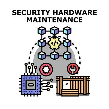Security hardware maintenance process providing system protection 库存插图