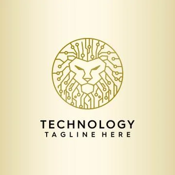 Security Head Lion Logo Illustrazione stock