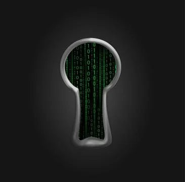 Security Hole with Binary Code Stock Illustration