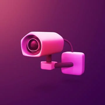 Security home camera - stylized 3d CGI icon object, Not gen Ai Stock Illustration