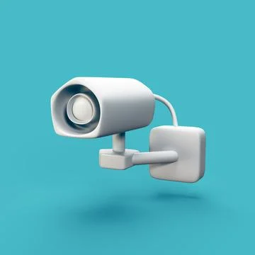 Security home camera - stylized 3d CGI icon object, Not gen Ai Stock Photos