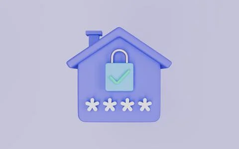 Security House Lock, Home security, Password icon, Smart home Stock Illustration