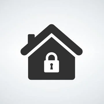 Security House Lock Icon Logo Design Element. locked home. Stock Vector Stock Illustration