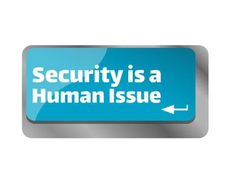 Security is a human issue . Close up of keyboard, enter computer key. Stock Illustration