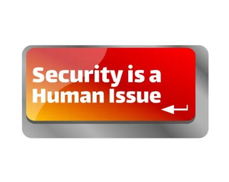 Security is a human issue . Close up of keyboard, enter computer key. Stock Illustration