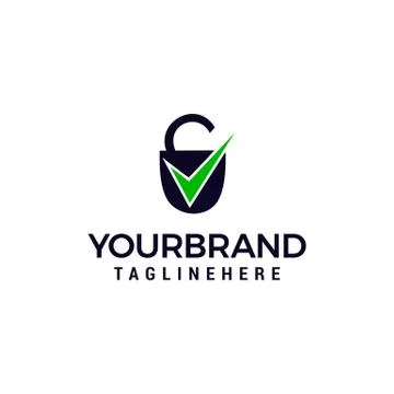 Security icon with check sign logo design concept template イラスト素材