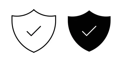 Security icon collection in black, Line icons, flat symbols Stock Illustration