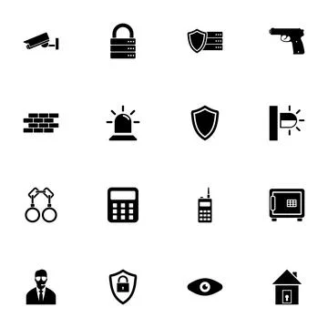 Security icon - Expand to any size - Change to any colour. Perfect Flat Vecto Stock Illustration