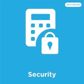 Security icon isolated on blue background Free Stock Illustration
