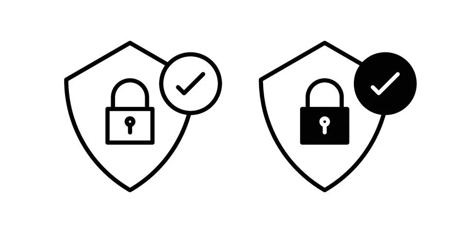 Security icon pack with silhouette and stroke web icons Stock Illustration