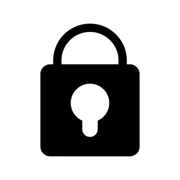 Security icon. Padlock silhouette. Vector. Ilustración de archivo