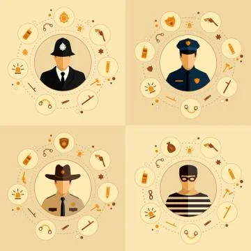 Security icon, police Stock Illustration