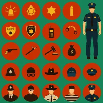 Security icon, police Stock Illustration