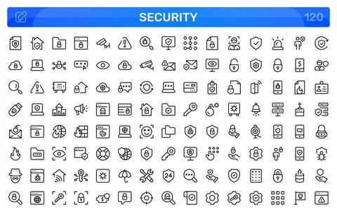 Security icon set. Editable icon set. Professional and modern icon pack Ilustração Stock