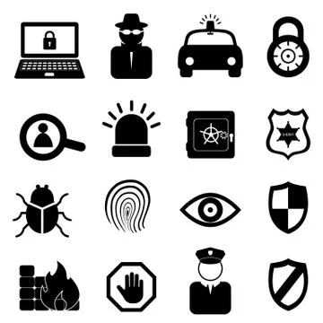 Security icon set Stock Illustration