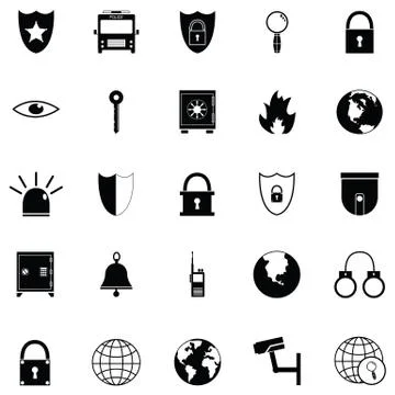 Security icon set Stock Illustration