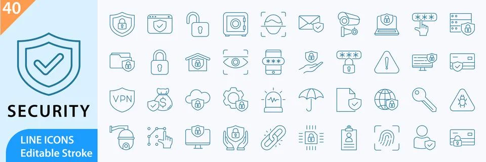 Security icon set Stock Illustration
