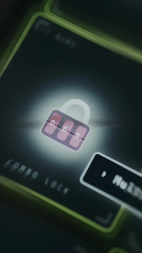 Security icon showing a combination lock with numeric code Stockbeeldmateriaal 335466952