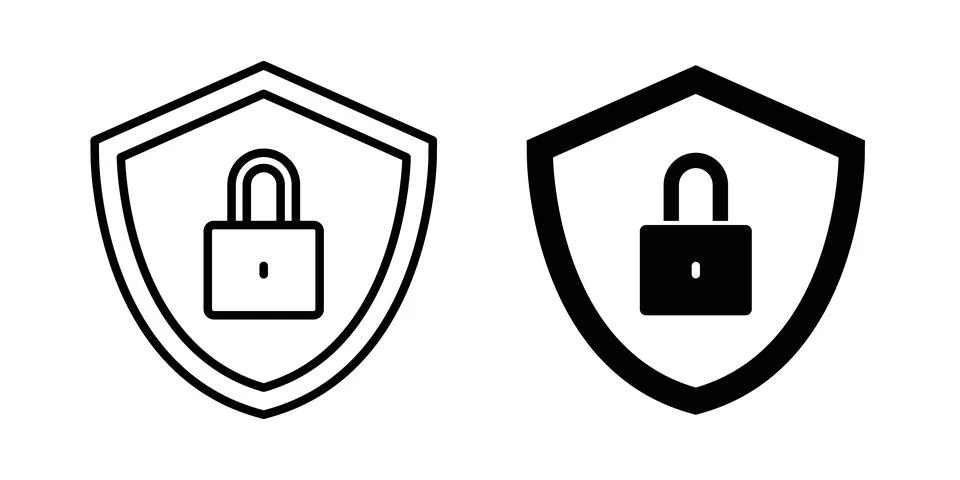 Security icon symbol. Flat and Stroke Vector illustration Stock Illustration