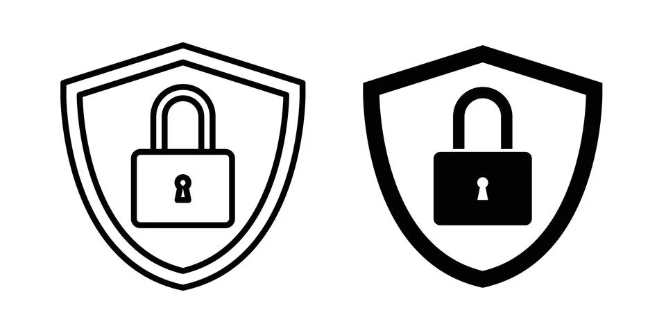 Security icon symbol. Flat and Stroke Vector illustration Stock Illustration