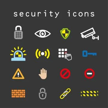 Security icons Stock Illustration